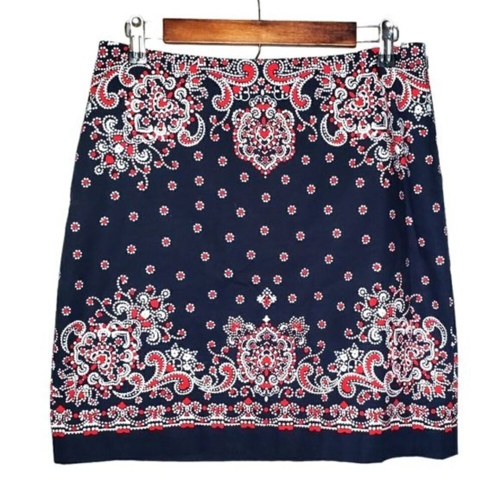 Talbots Paisley Bandana Print A Line Skirt Size 6